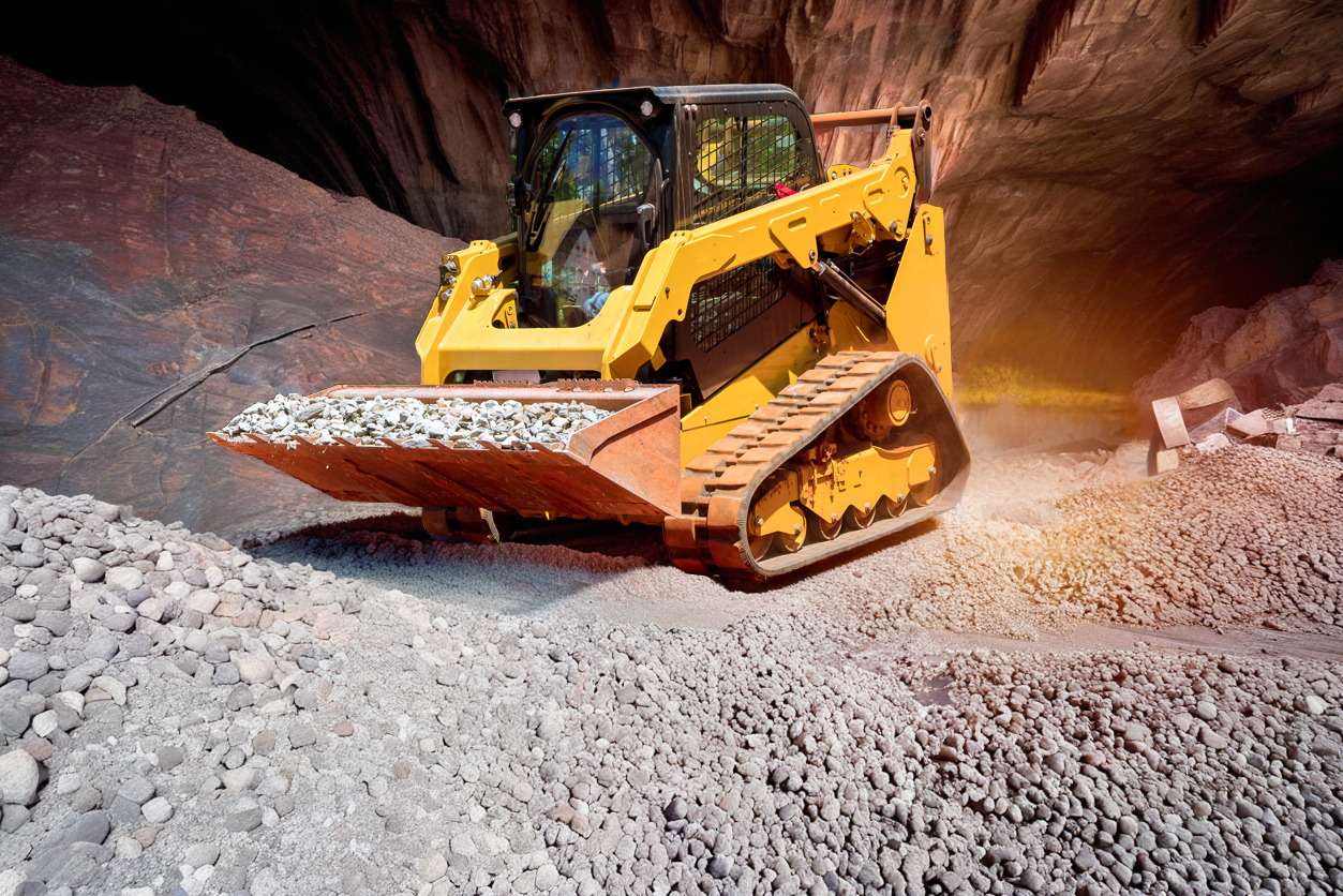 remote control skid steer CTL operating underground mine